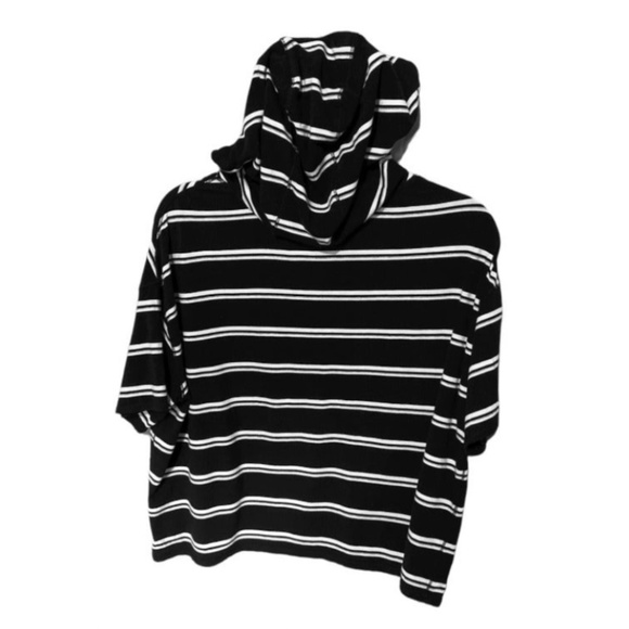 Calvin Klein Performance Black & White Stripe Hooded Top Small - Picture 4 of 6